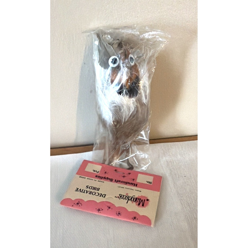 Vintage Mangelsen's DECORATIVE BIRDS Natural Fiber OWL Hong Kong -New Old Stock